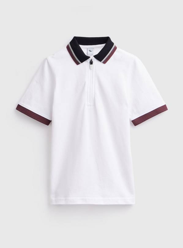 White Zip Polo Shirt 12 years