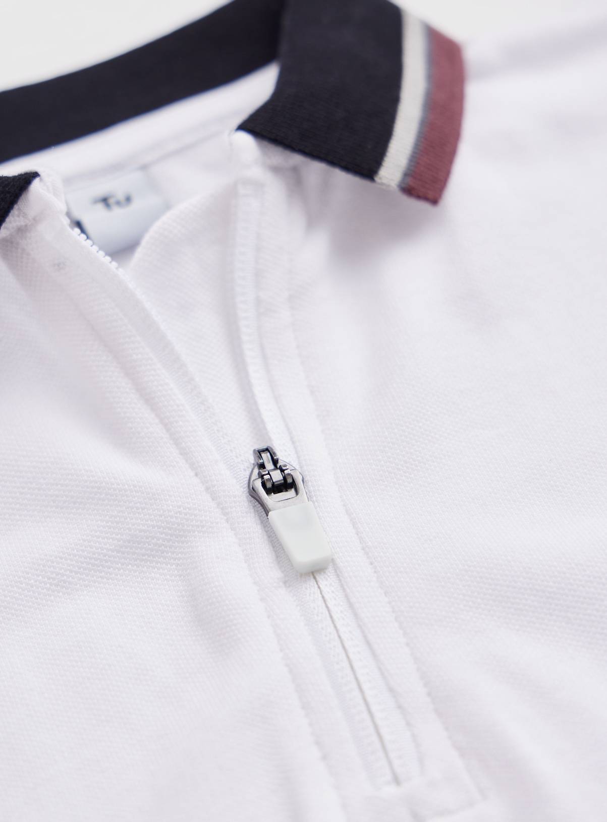 White Zip Polo Shirt 8 years - Image 2