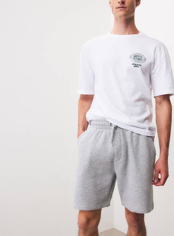 Grey Regular Fit Jersey Shorts M
