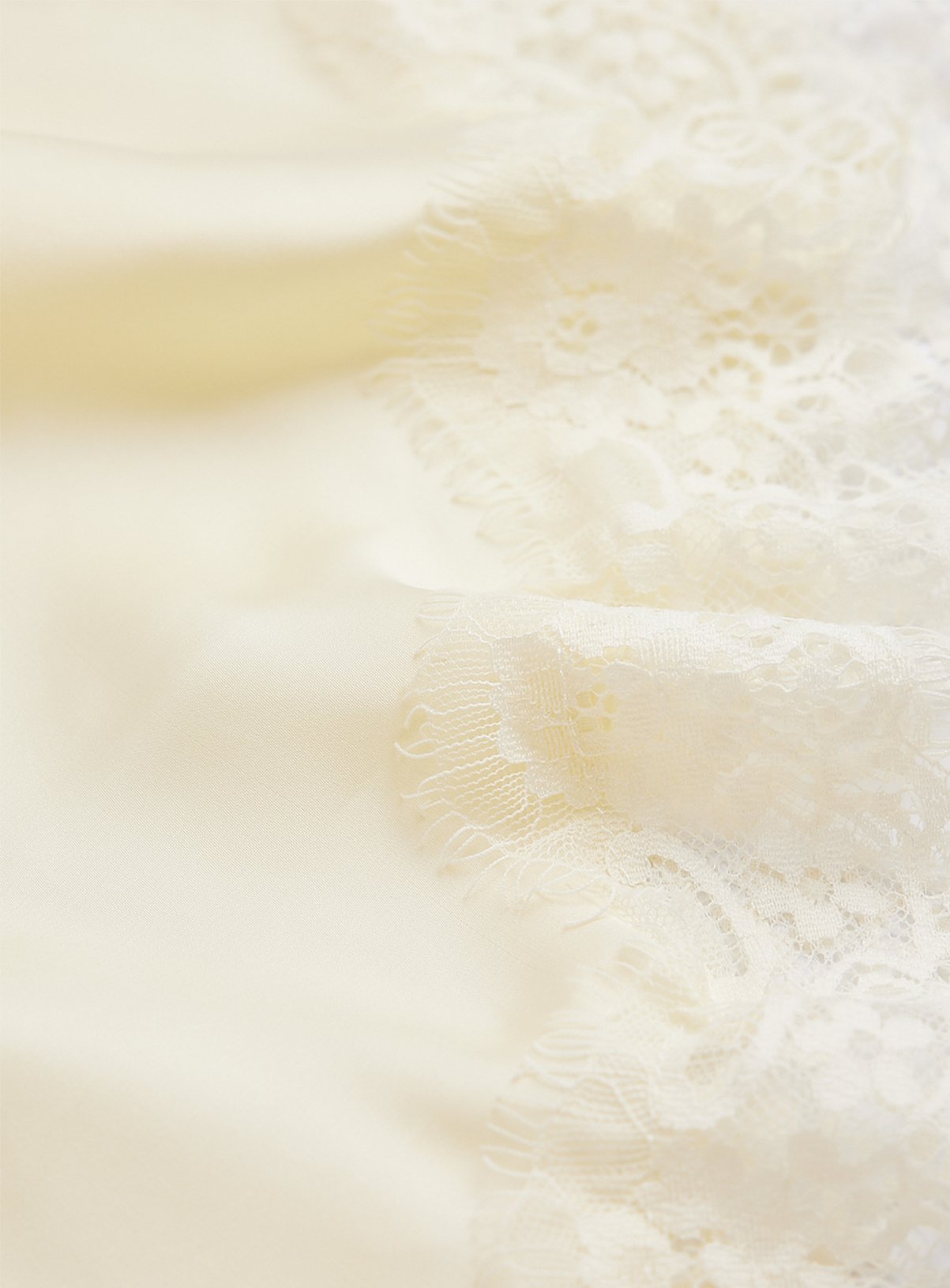 Cream Lace Trim Satin Waist Scarf One Size - Image 4 thumbnail