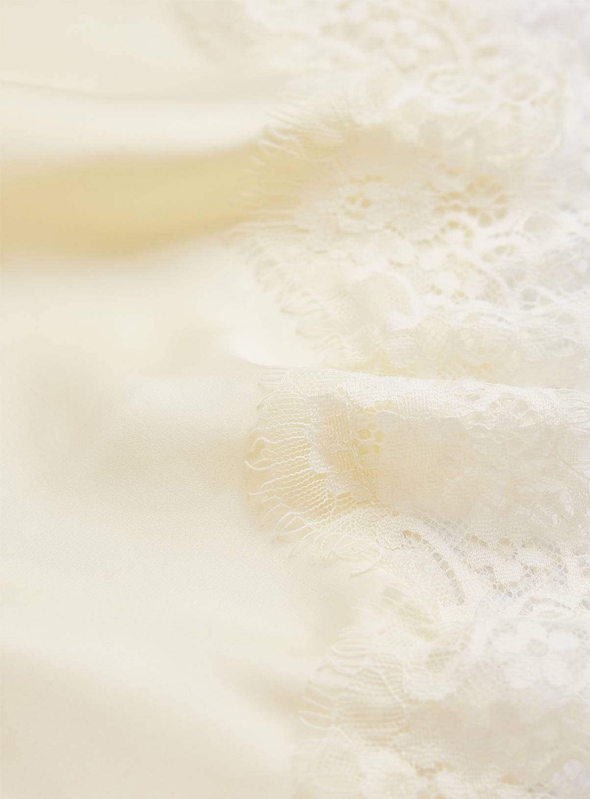 Cream Lace Trim Satin Waist Scarf One Size - Image 4
