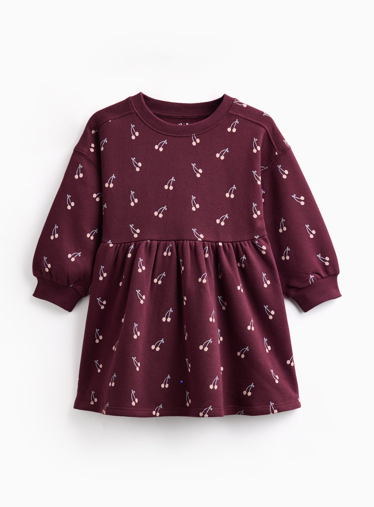 Dark Red Cherry Print Mid-Length Dress 1-2 years - Image 1 thumbnail