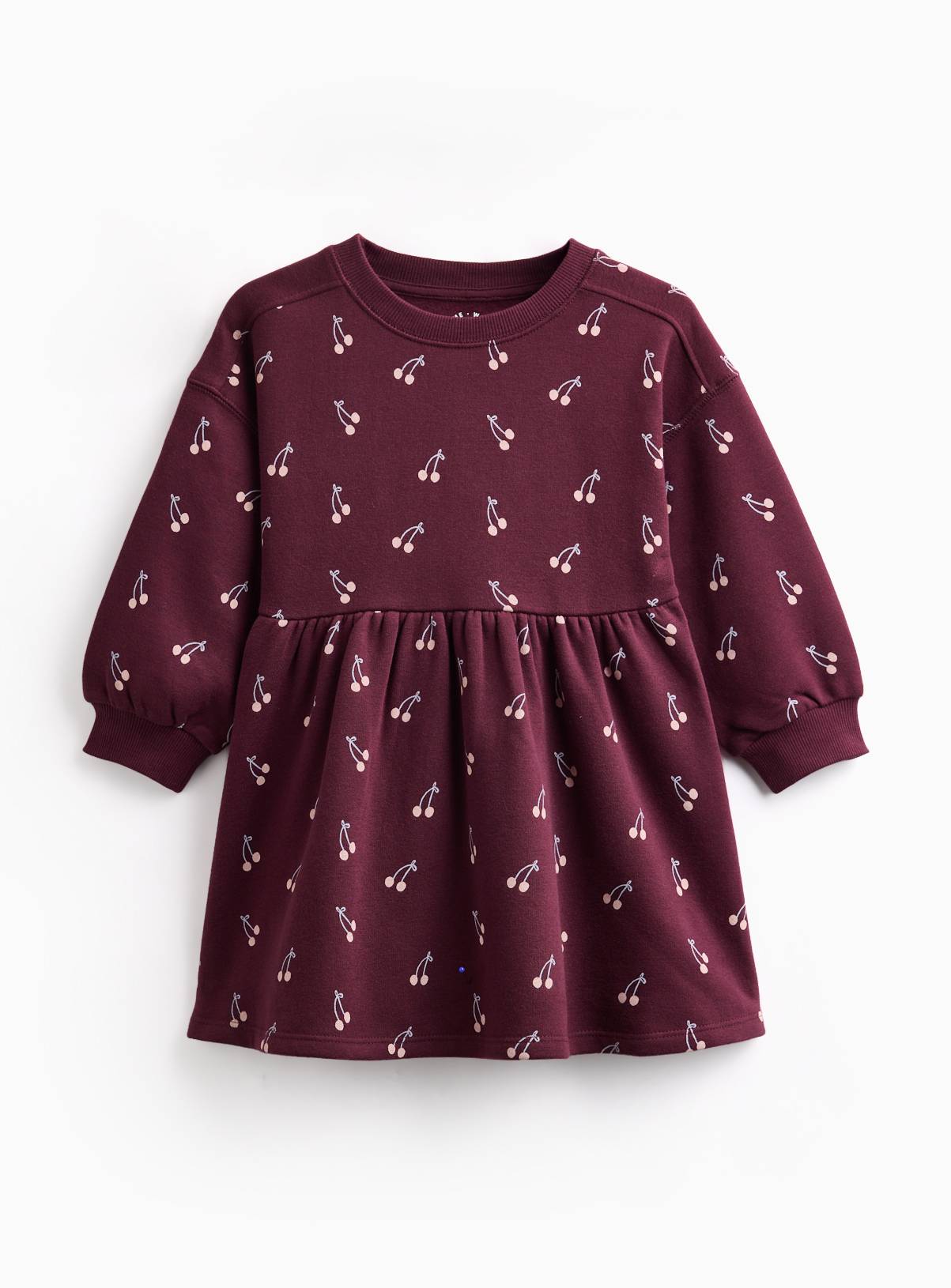 Dark Red Cherry Print Mid-Length Dress 1-2 years - Image 1