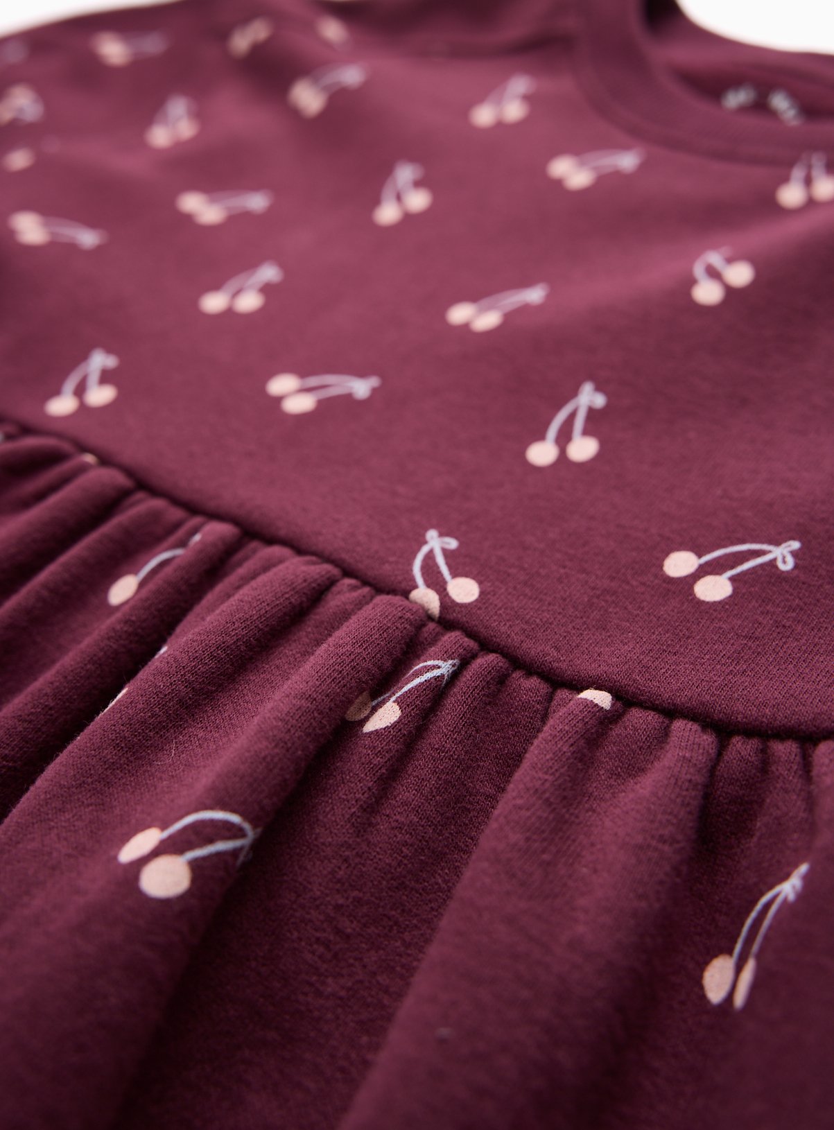 Dark Red Cherry Print Mid-Length Dress 1-2 years - Image 2 thumbnail