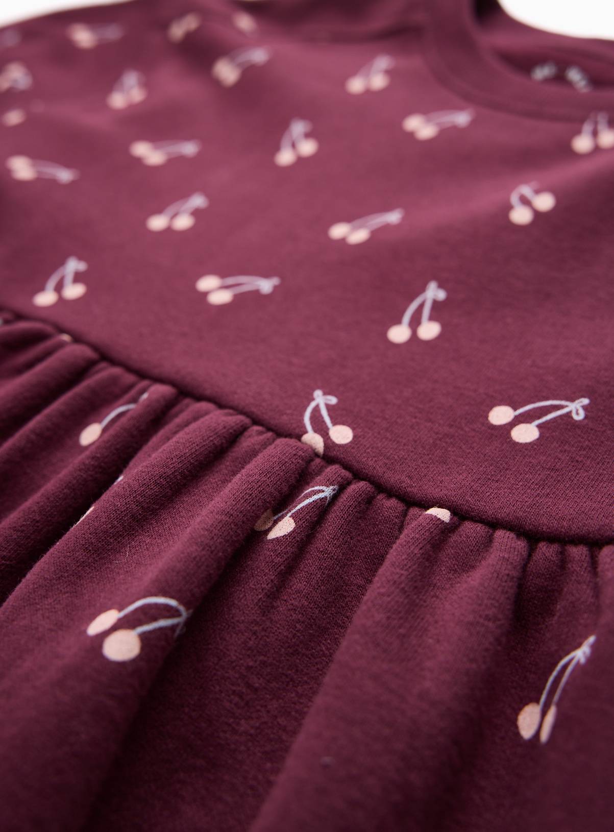Dark Red Cherry Print Mid-Length Dress 1-2 years - Image 2