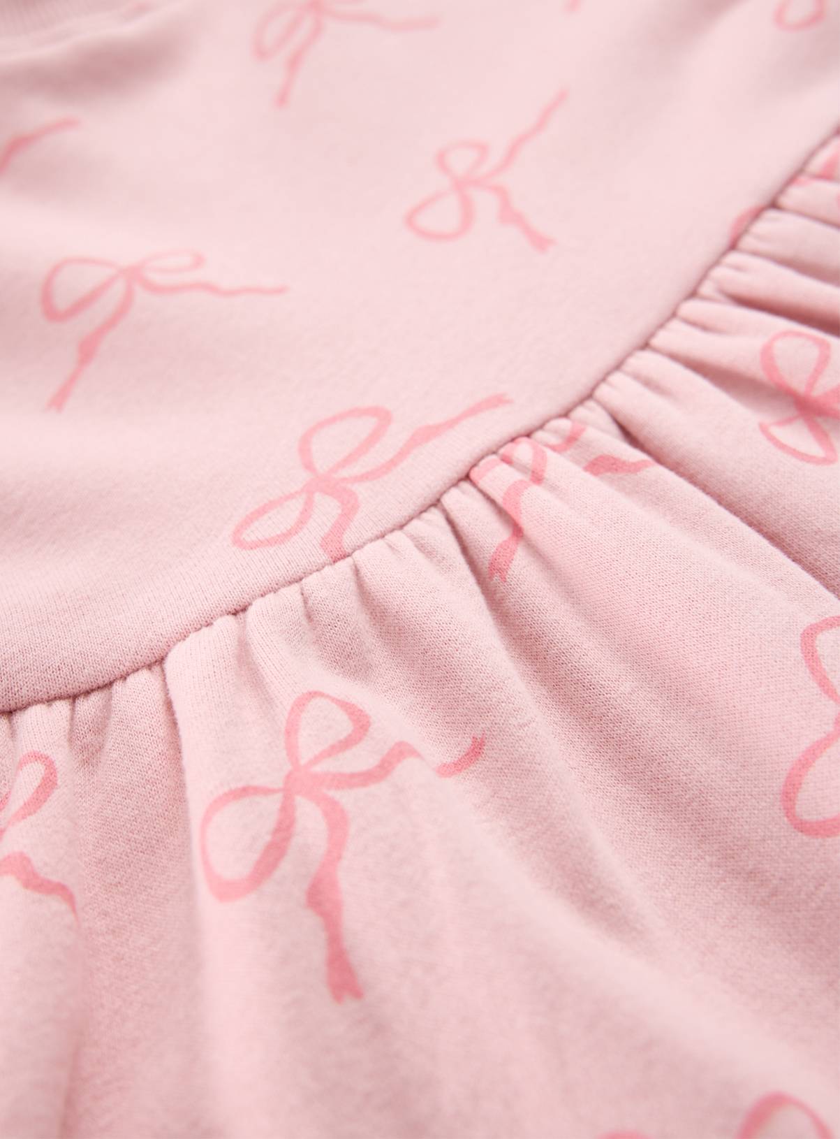 Pink Bow Print Mid-Length Sweat Dress 4-5 years - Image 2