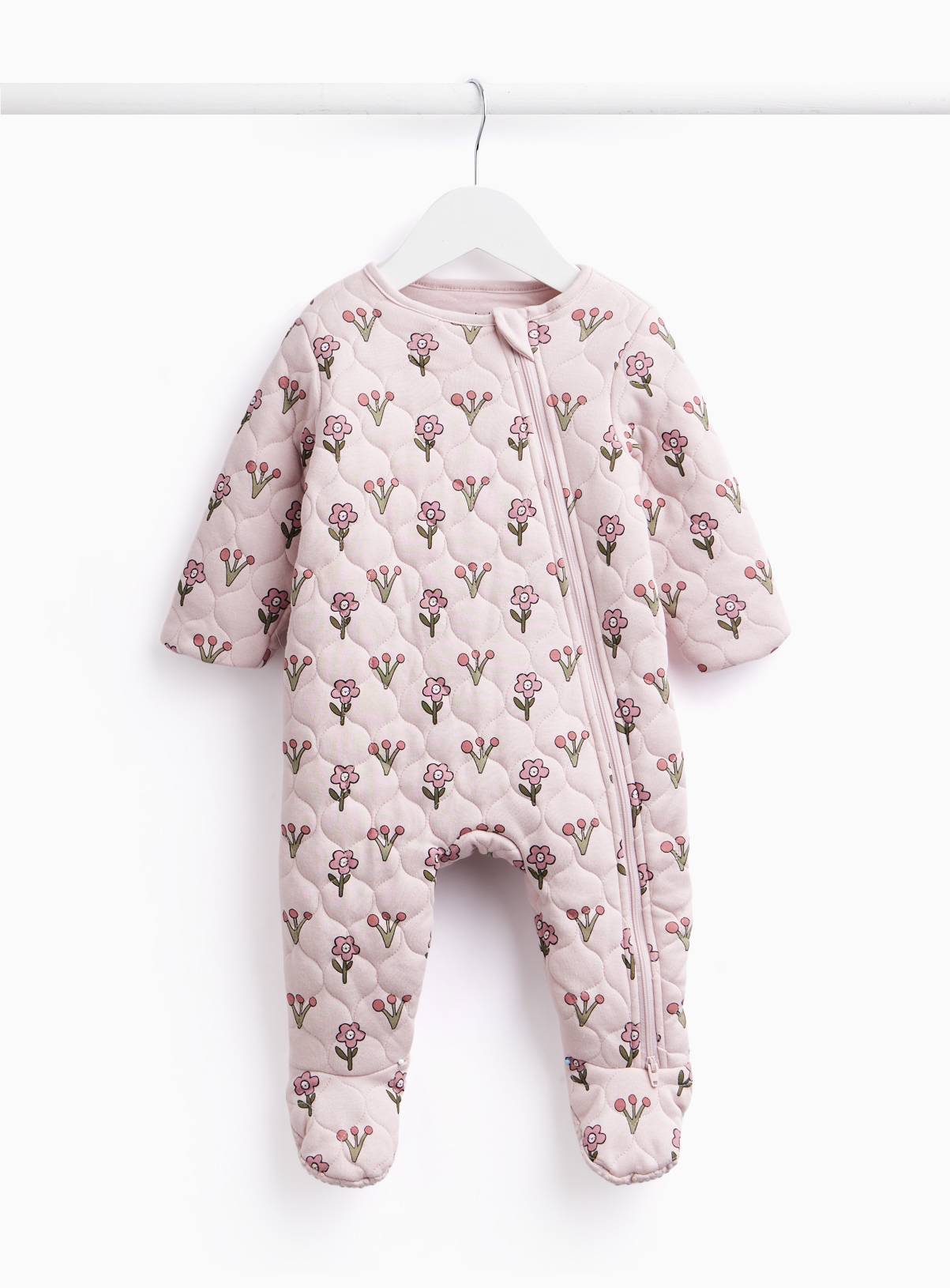 Pink Daisy Print Sleepsuit 12-18 months - Image 1
