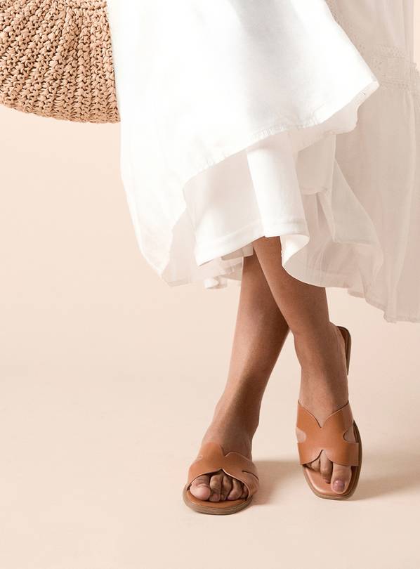 DOROTHY PERKINS Carlotta Faux Leather Comfort Flat Sliders 8