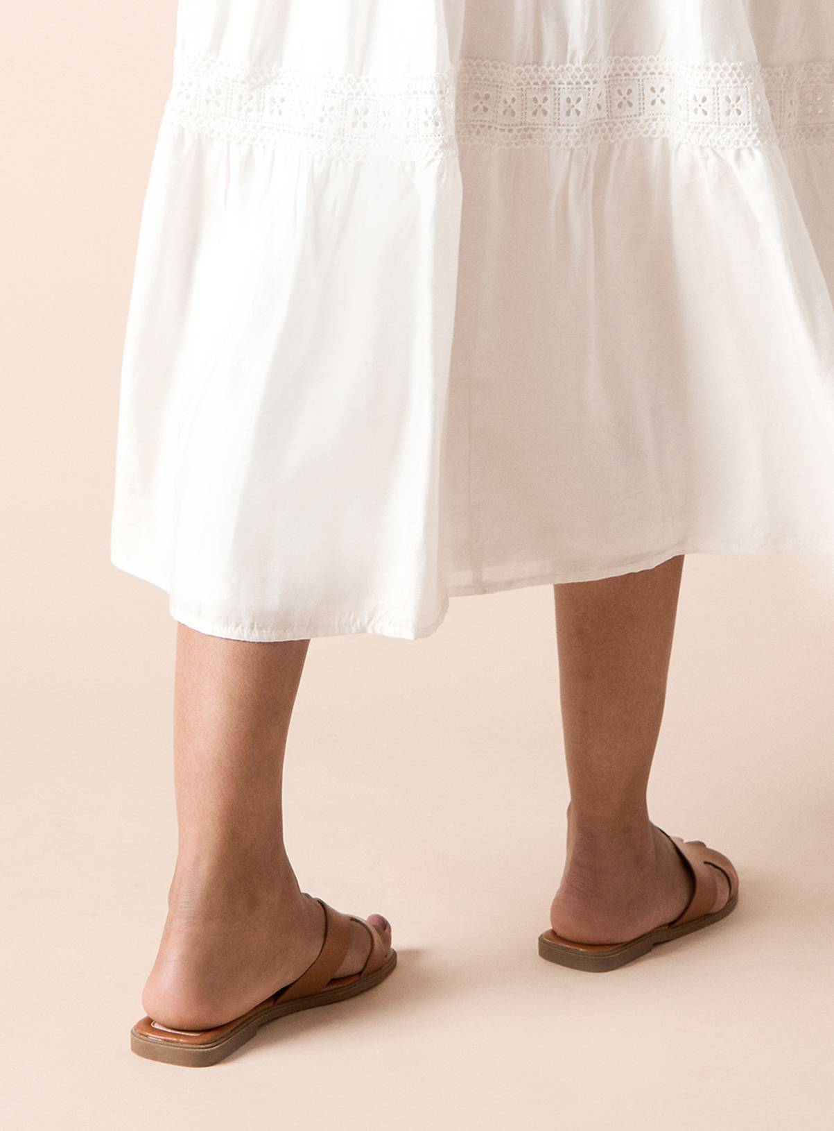 DOROTHY PERKINS Carlotta Faux Leather Comfort Flat Sliders Tan 3 - Image 4