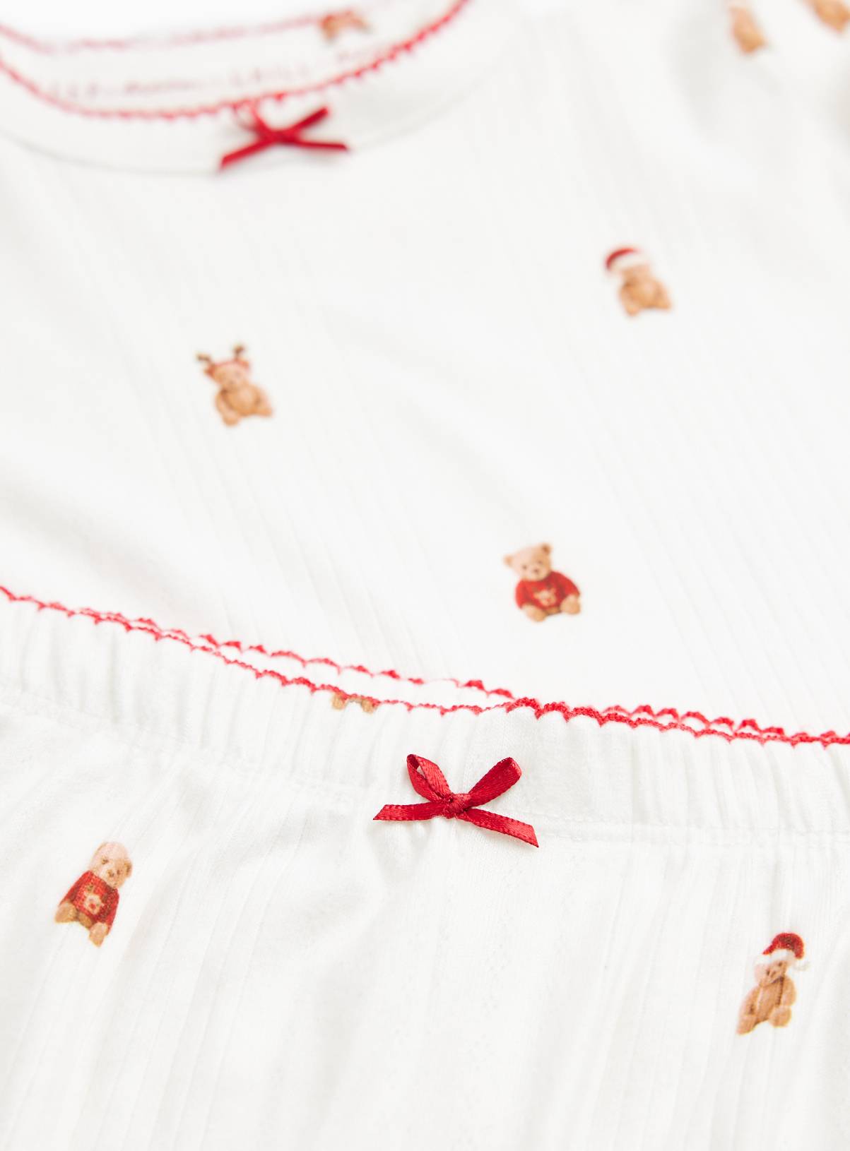 Mini Me Christmas Teddy Print Pyjama Set 5-6 years - Image 2