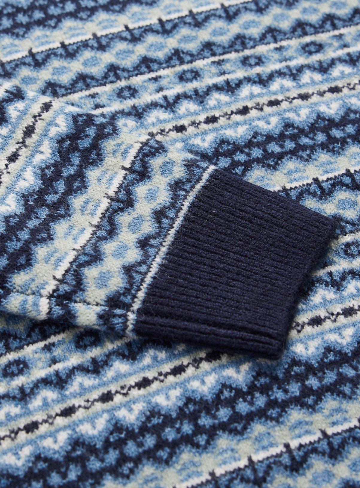 Blue All Over Fairisle Crew Neck Jumper XXXL - Image 4 thumbnail