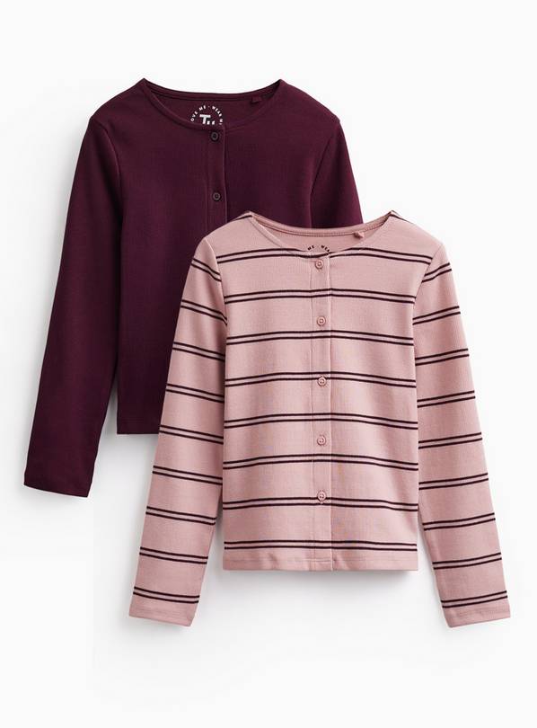 Button-Through Long Sleeve Tops 2-Pack 13 years