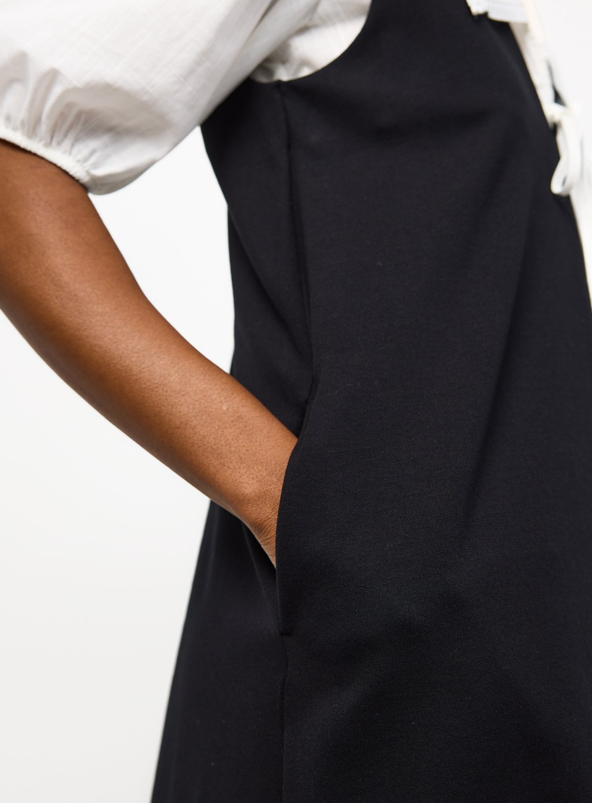 Black V Neck Pinafore Dress 24 - Image 3 thumbnail