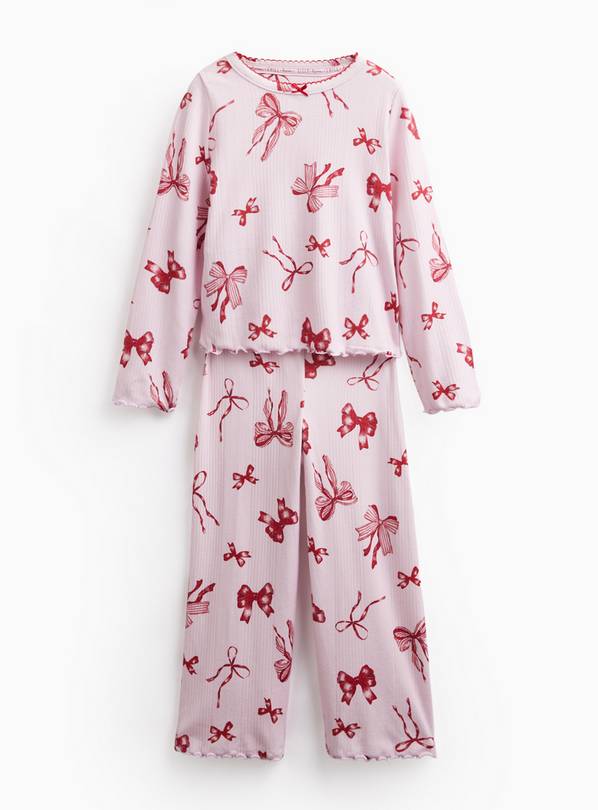 Bow Print Pointelle Pyjama Set 5-6 years