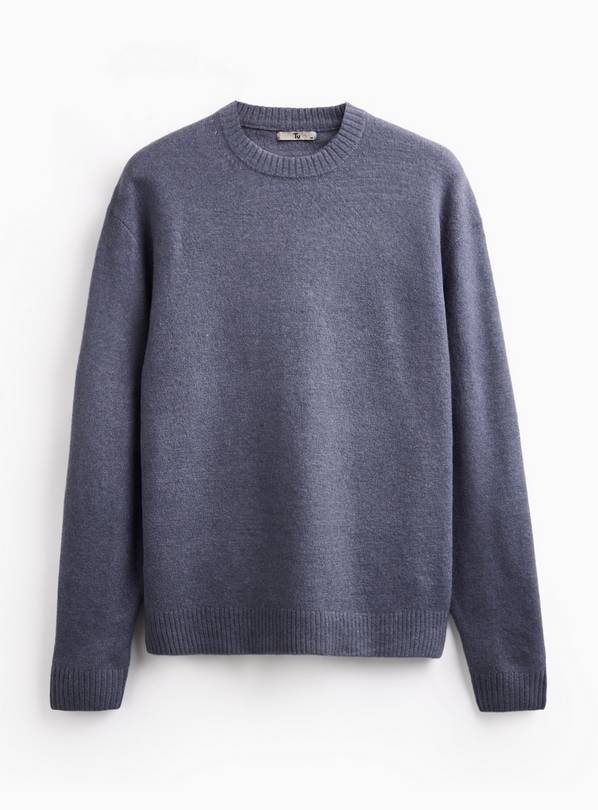 Blue Relaxed Soufflé Crew Neck Jumper XL