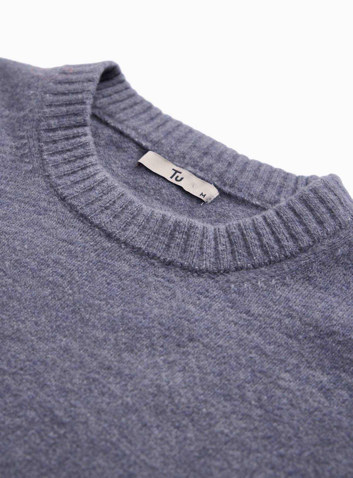 Blue Relaxed Soufflé Crew Neck Jumper XL - Image 2