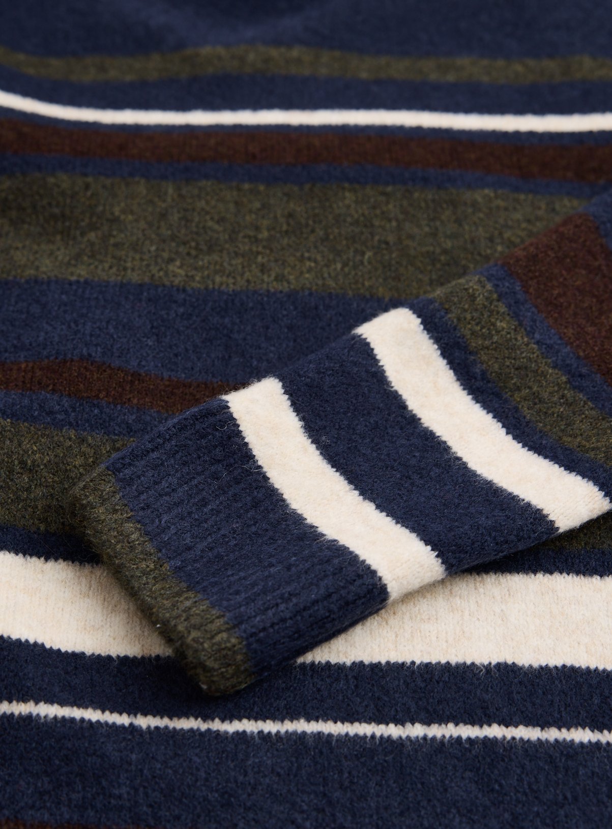 Navy Relaxed Stripe Soufflé Crew Neck Jumper XXL - Image 2 thumbnail