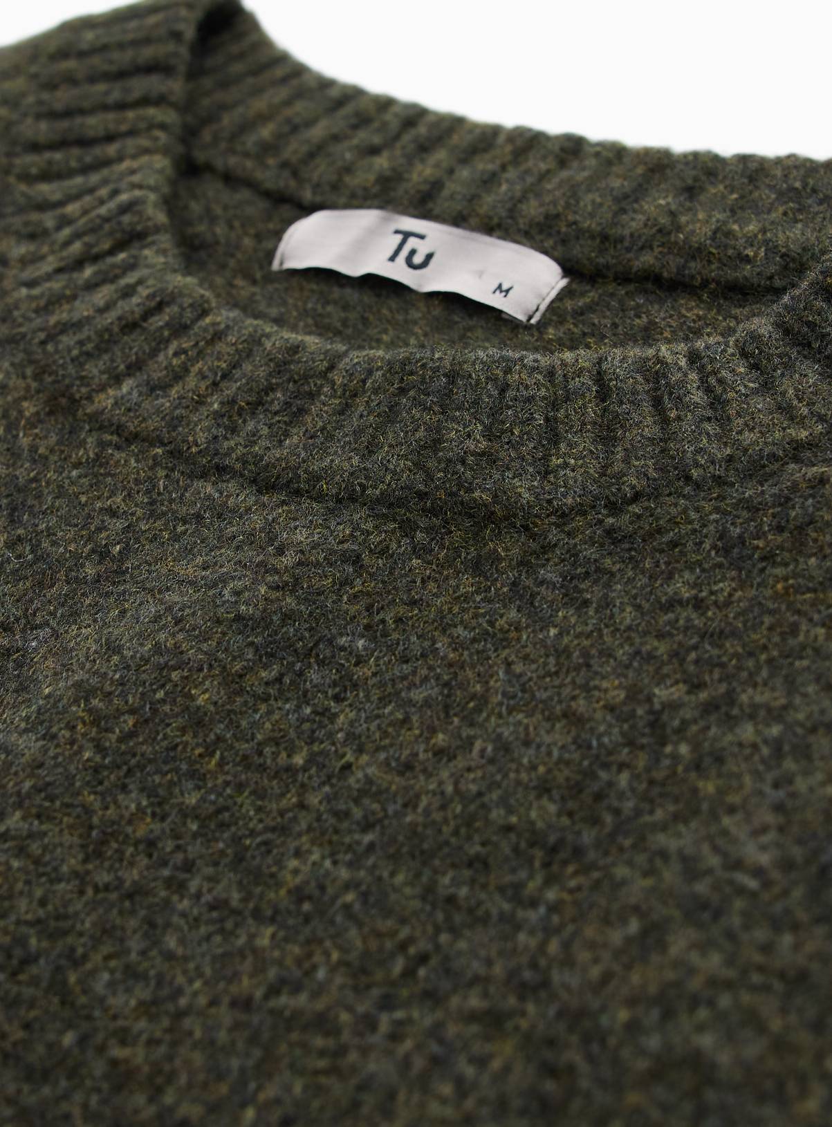 Khaki Relaxed Souffle Crewneck Jumper L - Image 2