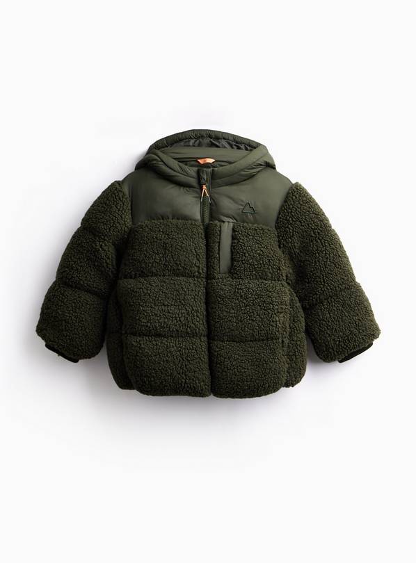Green Boucle Puffa Coat 5-6 years