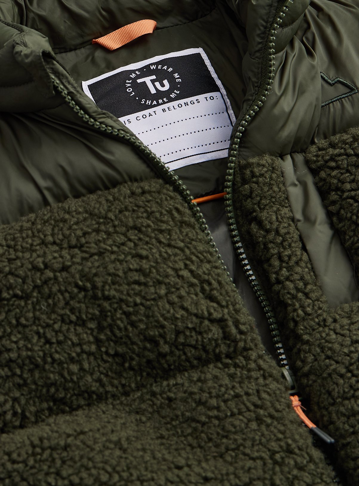 Green Boucle Puffa Coat 2-3 years - Image 2 thumbnail