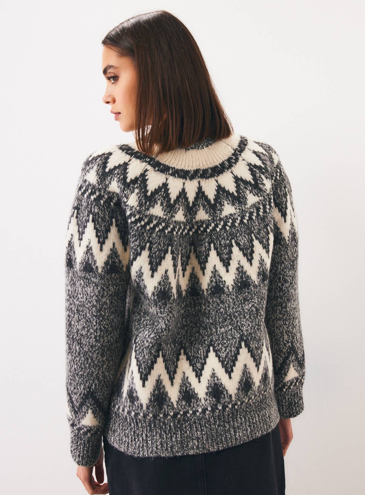 Salt & Pepper Twist Fairisle Jumper XL - Image 4