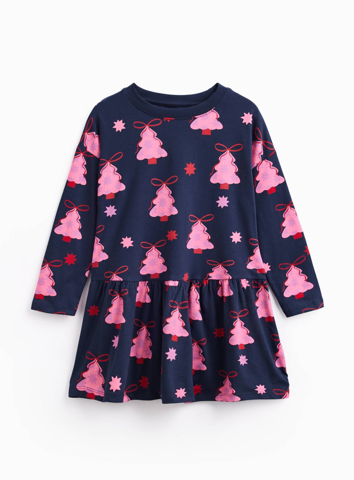 Christmas Tree Jersey Dress 6-7 years - Image 1