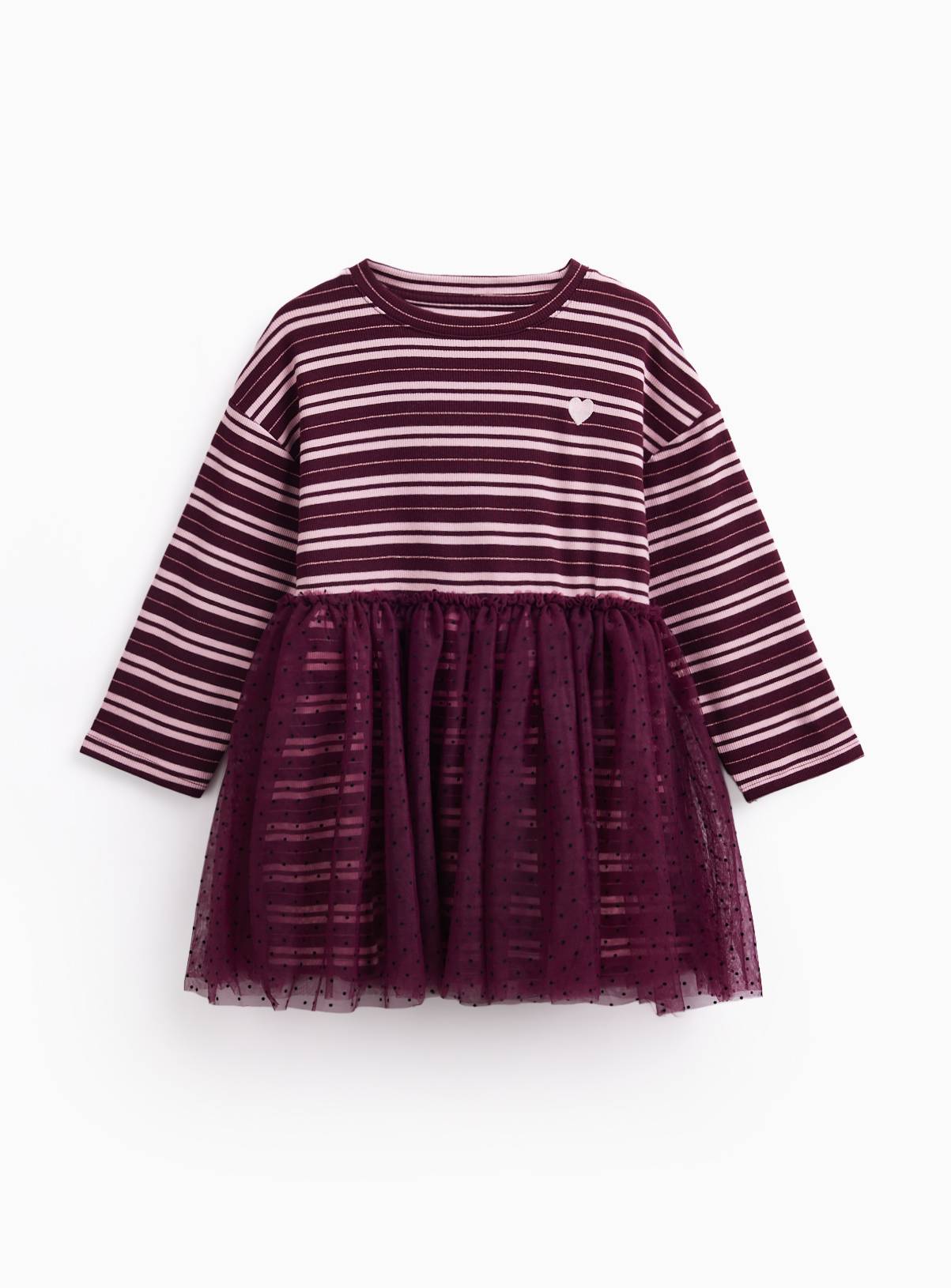 Purple Rib Sparkle Stripe Tutu Dress 5-6 years - Image 1