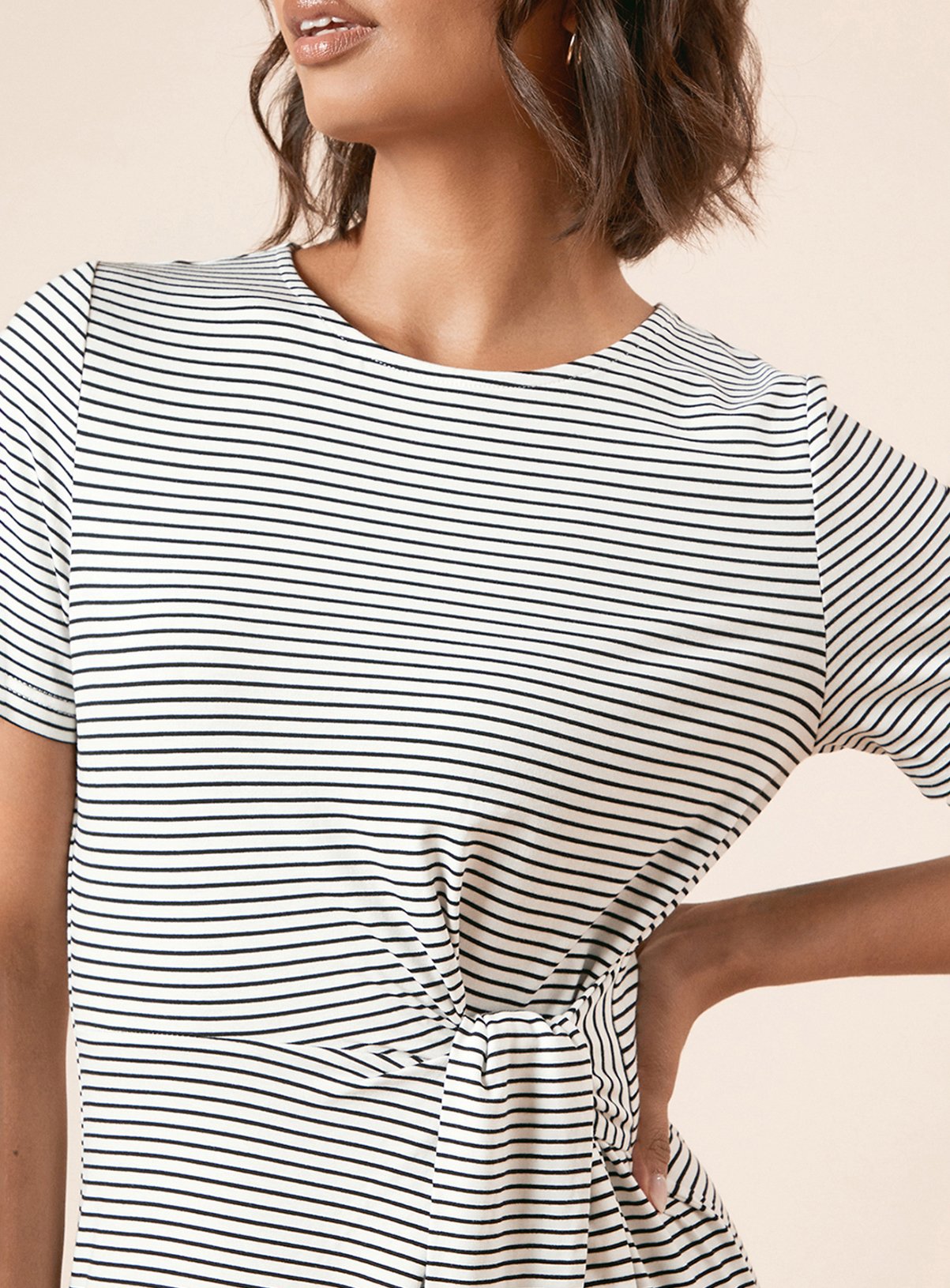 DOROTHY PERKINS Knot Detail Stripe T Shirt Dress 16 - Image 4 thumbnail