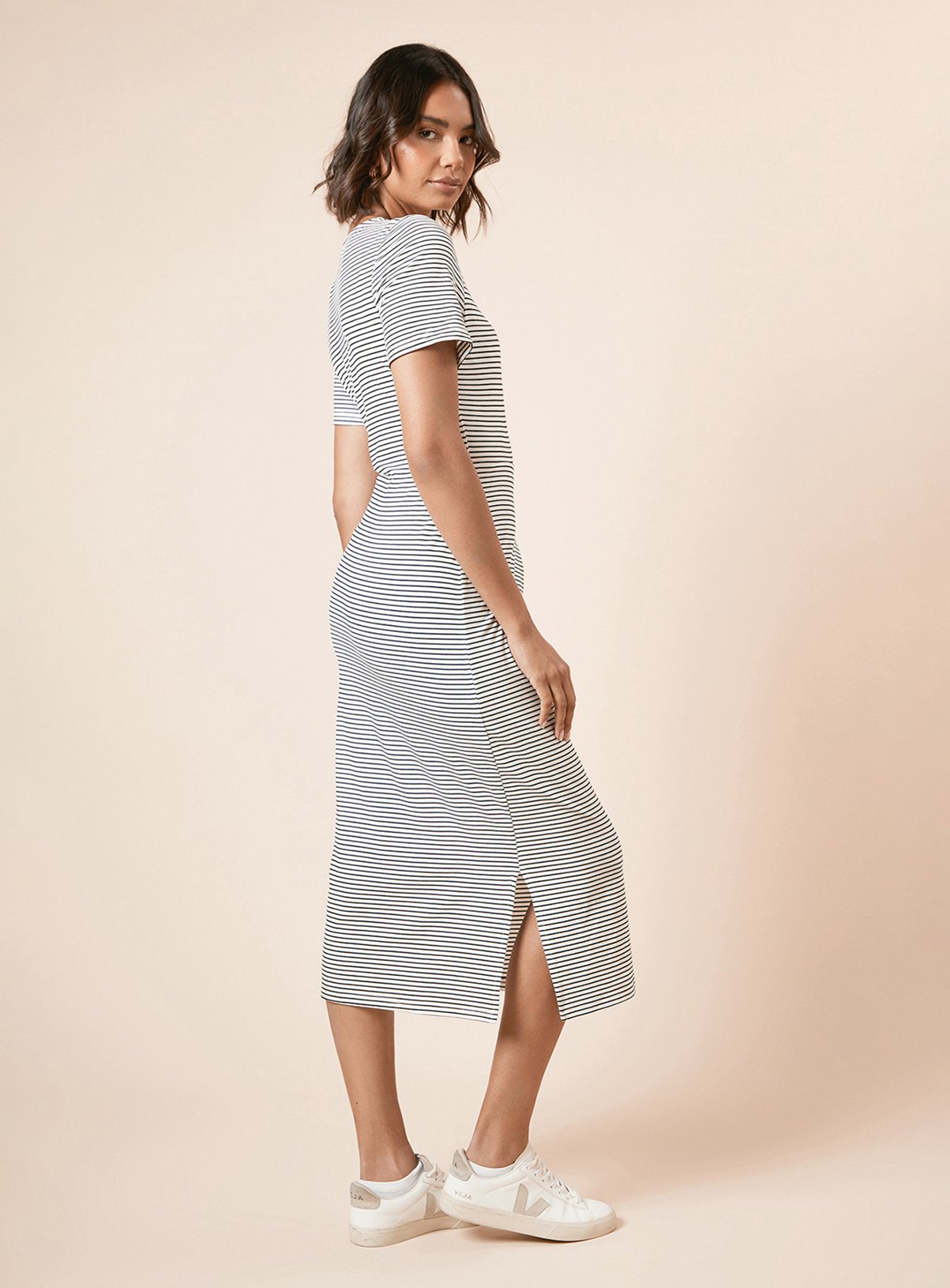 dorothy perkins t shirt dress Black Dorothy Perkins Tie Detail Short Sleeve Jersey Midi Dress