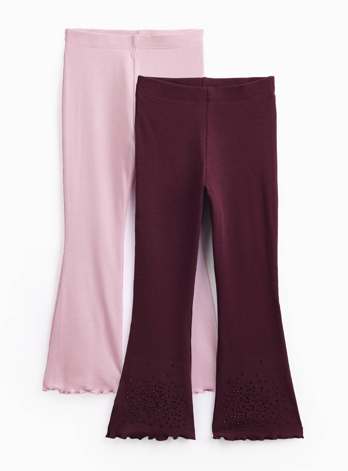 Diamanté Flared Leggings 2 Pack 2-3 years - Image 1