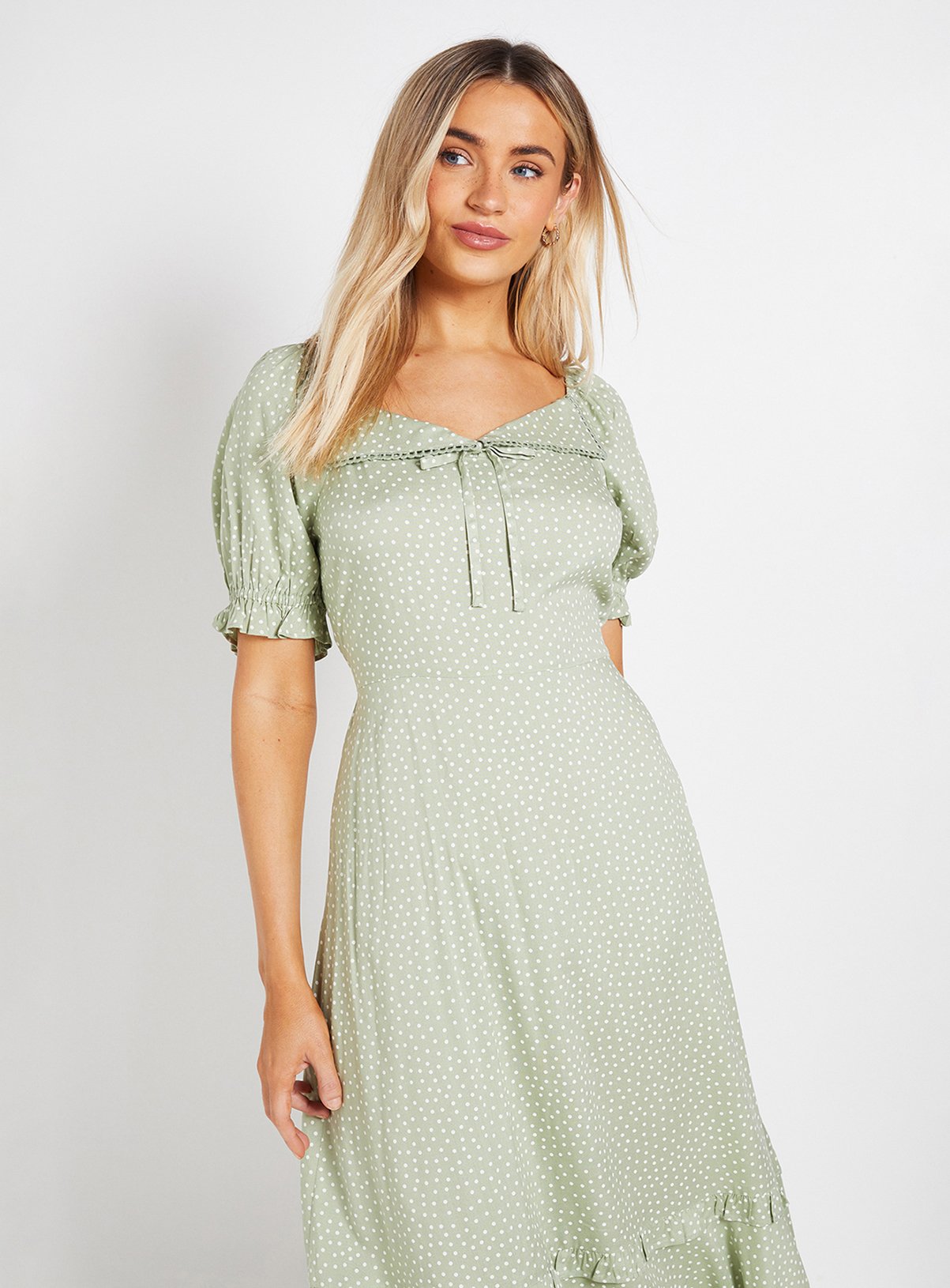 DOROTHY PERKINS Lace Trim Collar Detail Midaxi Dress 10 - Image 2 thumbnail