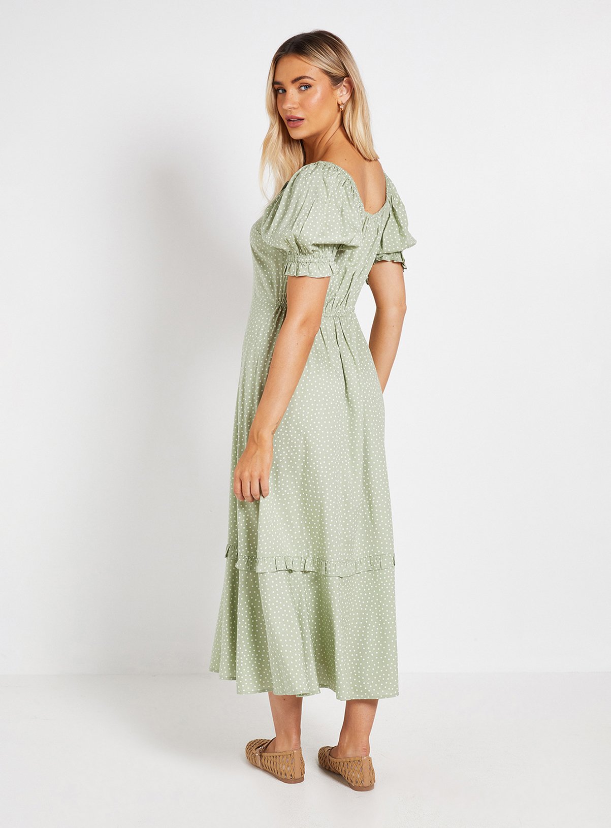 DOROTHY PERKINS Lace Trim Collar Detail Midaxi Dress 10 - Image 3 thumbnail