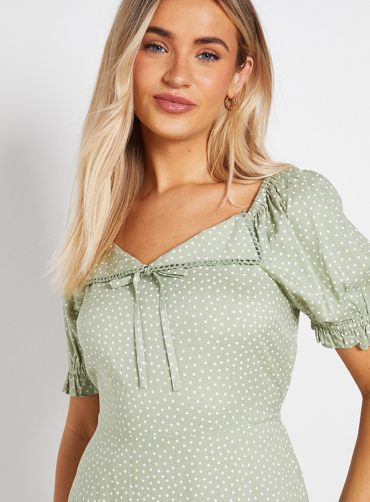 DOROTHY PERKINS Lace Trim Collar Detail Midaxi Dress 10 - Image 4 thumbnail