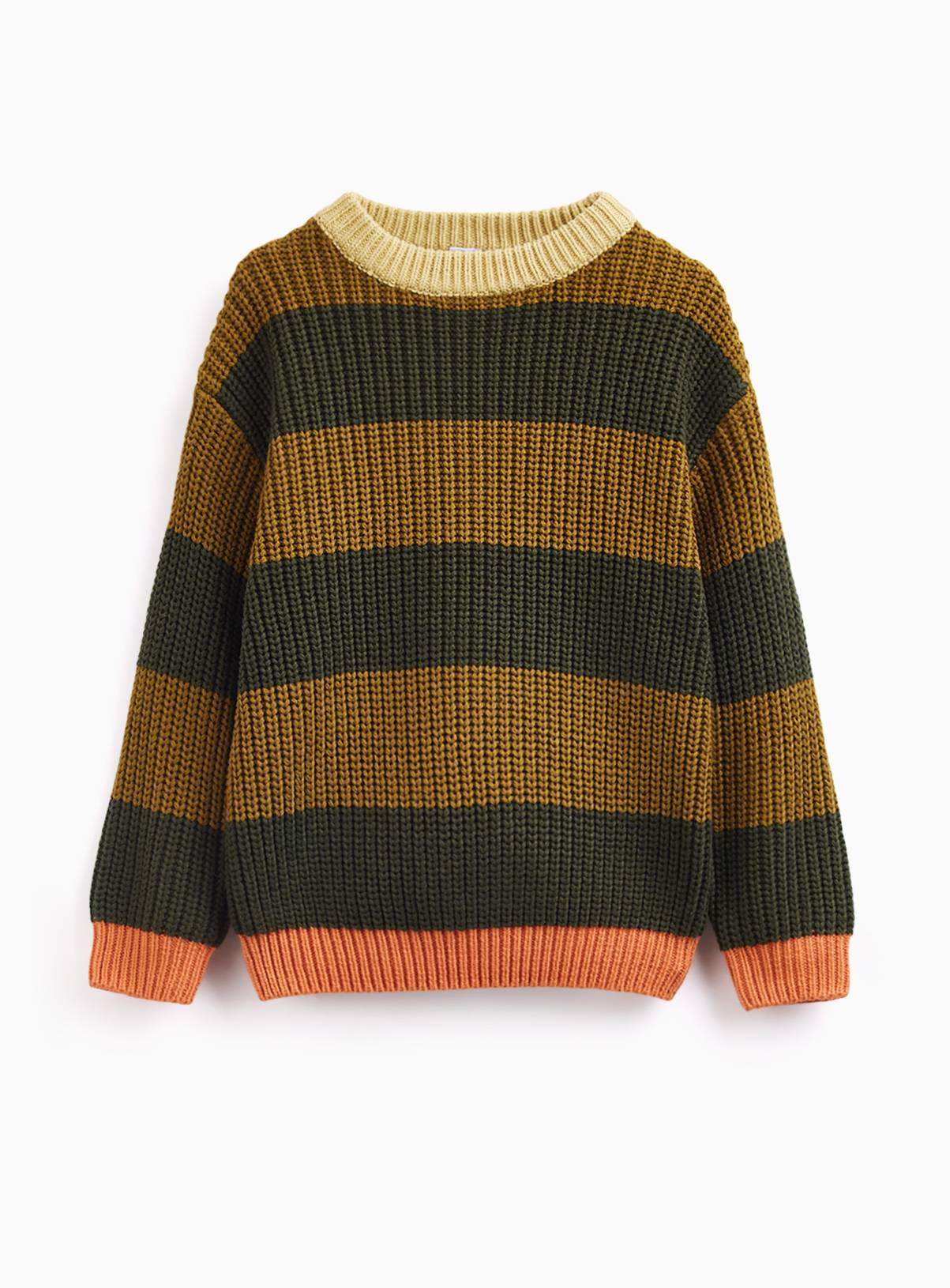 Horizontal Striped Crewneck Knitted Sweater 6-7 years - Image 1