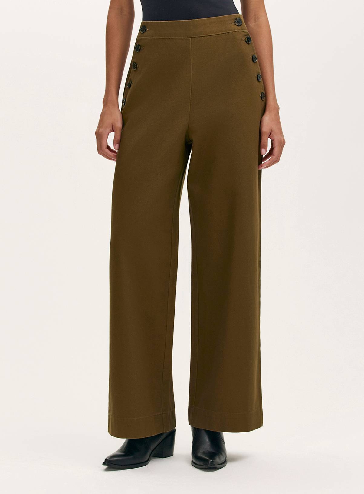 FINERY Nellie Trouser Khaki 20 - Image 1