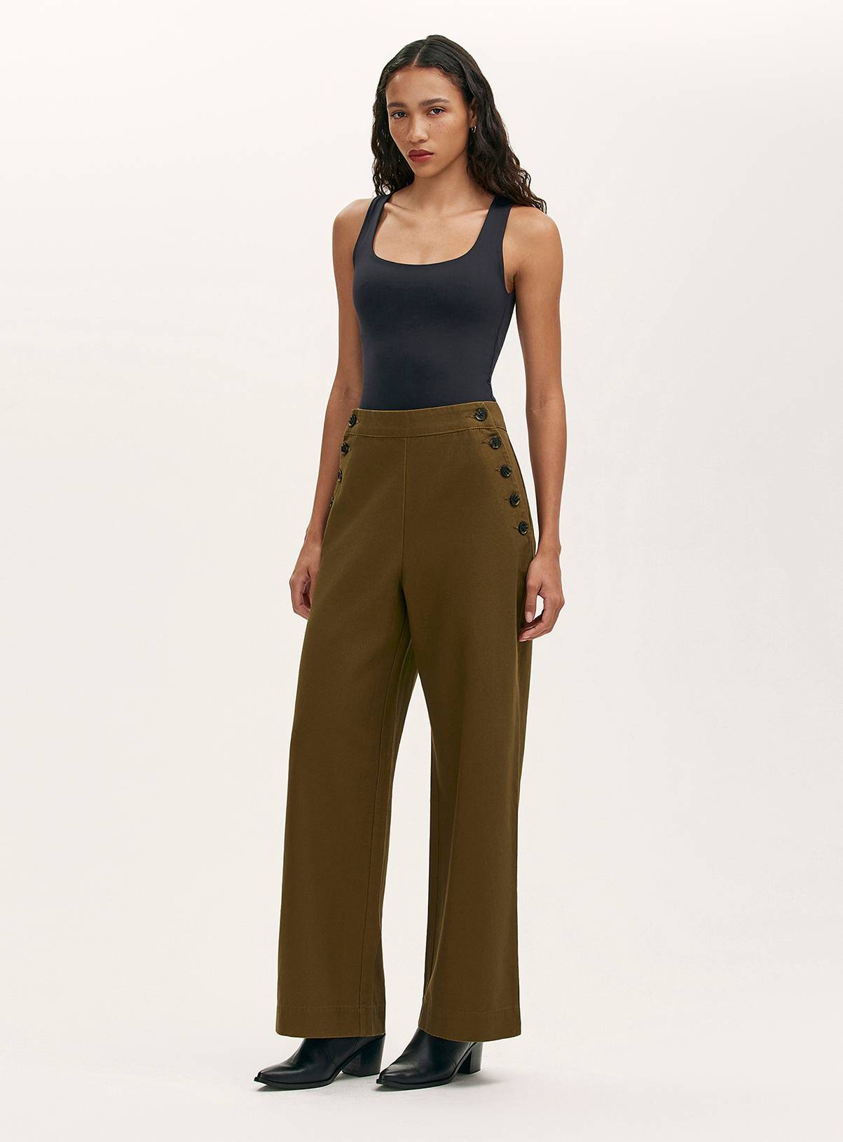 FINERY Nellie Trouser Khaki 20 - Image 2