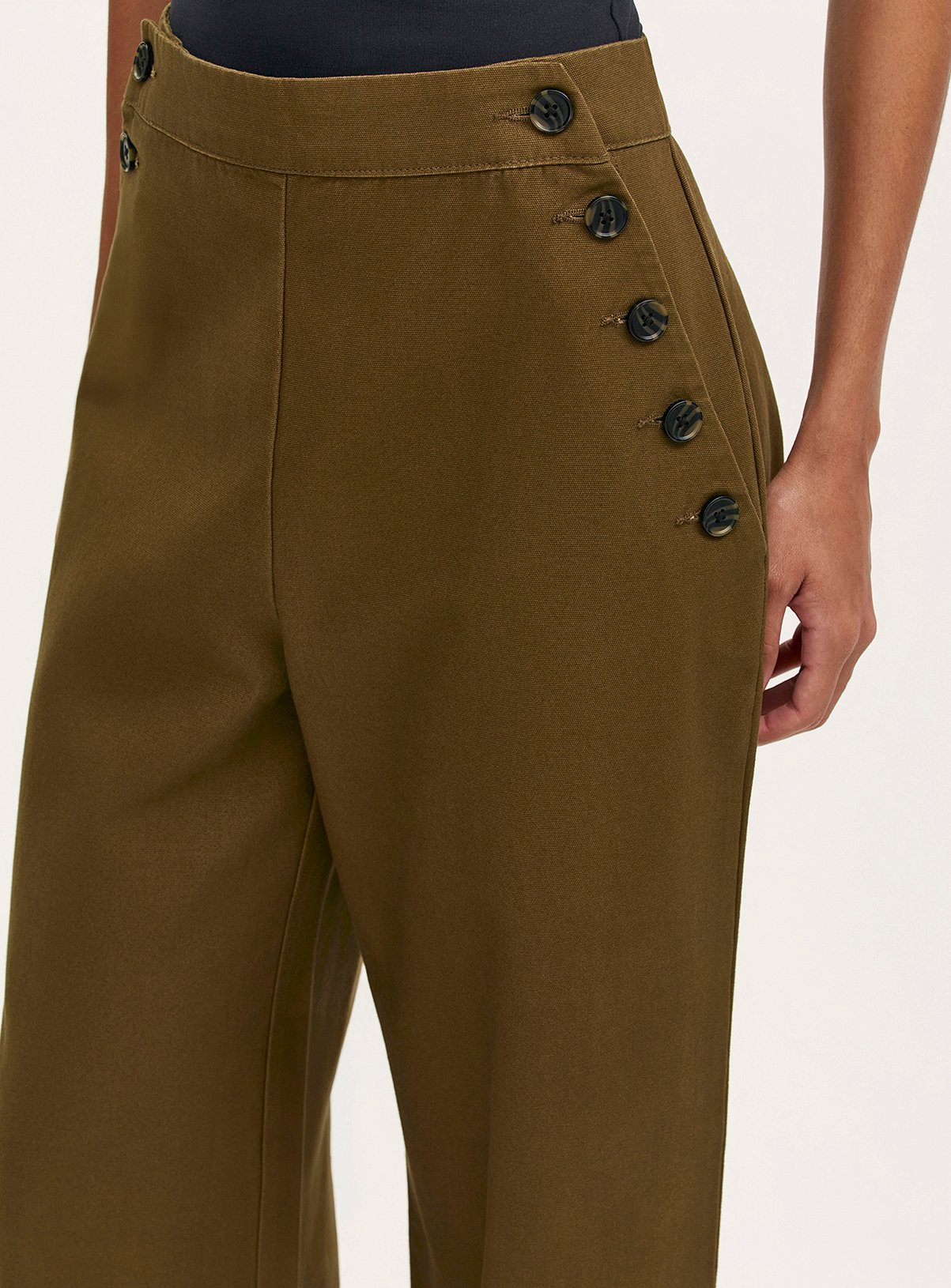 FINERY Nellie Trouser Khaki 20 - Image 3 thumbnail