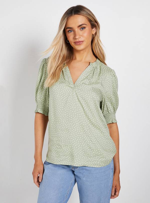 DOROTHY PERKINS Short Puff Sleeve Overhead Shirt 10