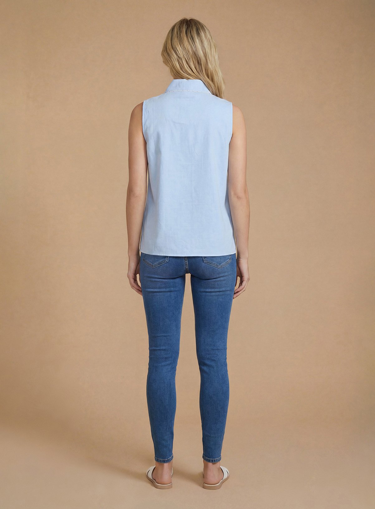 DOROTHY PERKINS Broderie Detail Collared Shell Top 18 - Image 3 thumbnail