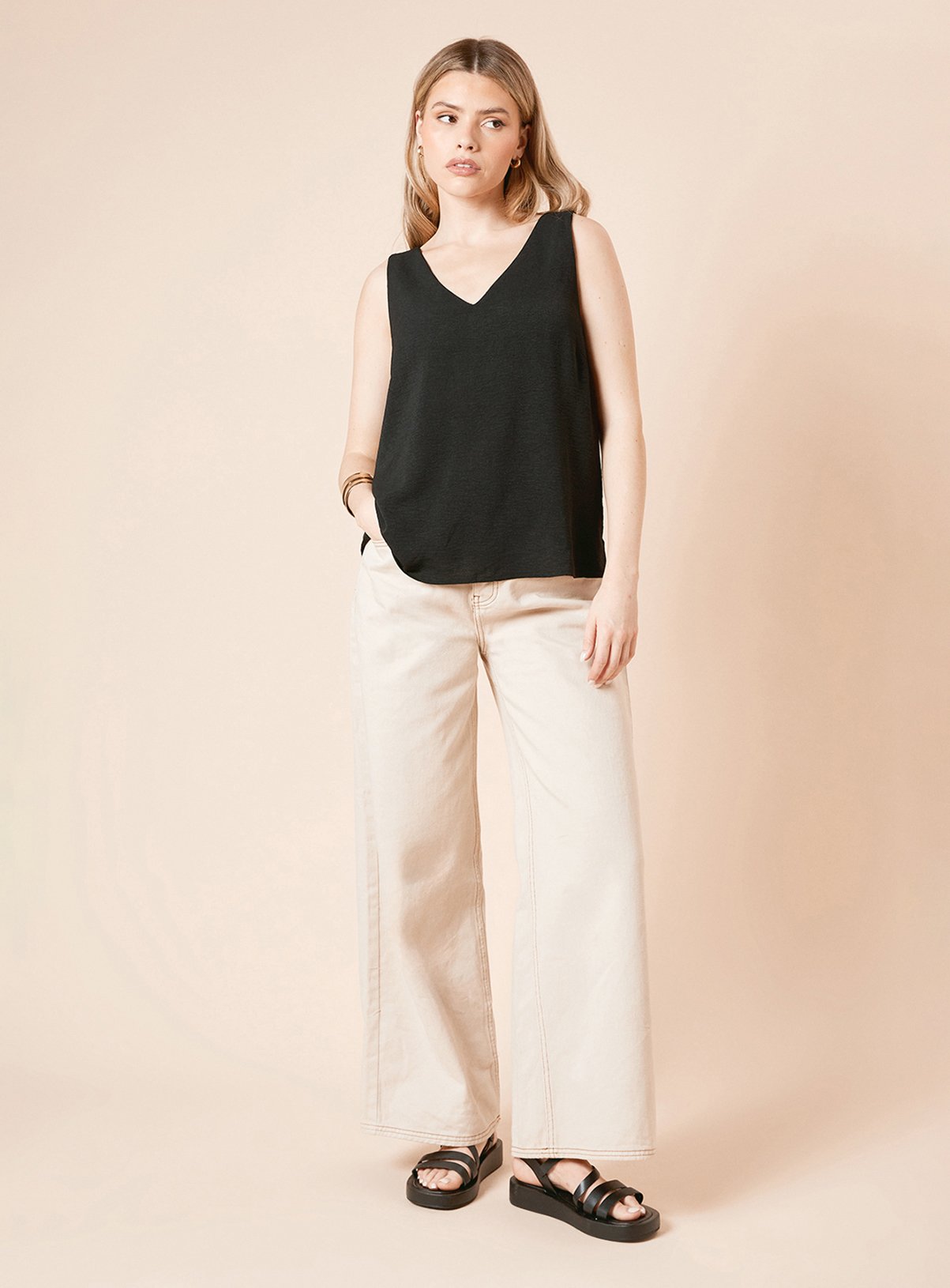 DOROTHY PERKINS Built Up V Neck Cami 10 - Image 2 thumbnail