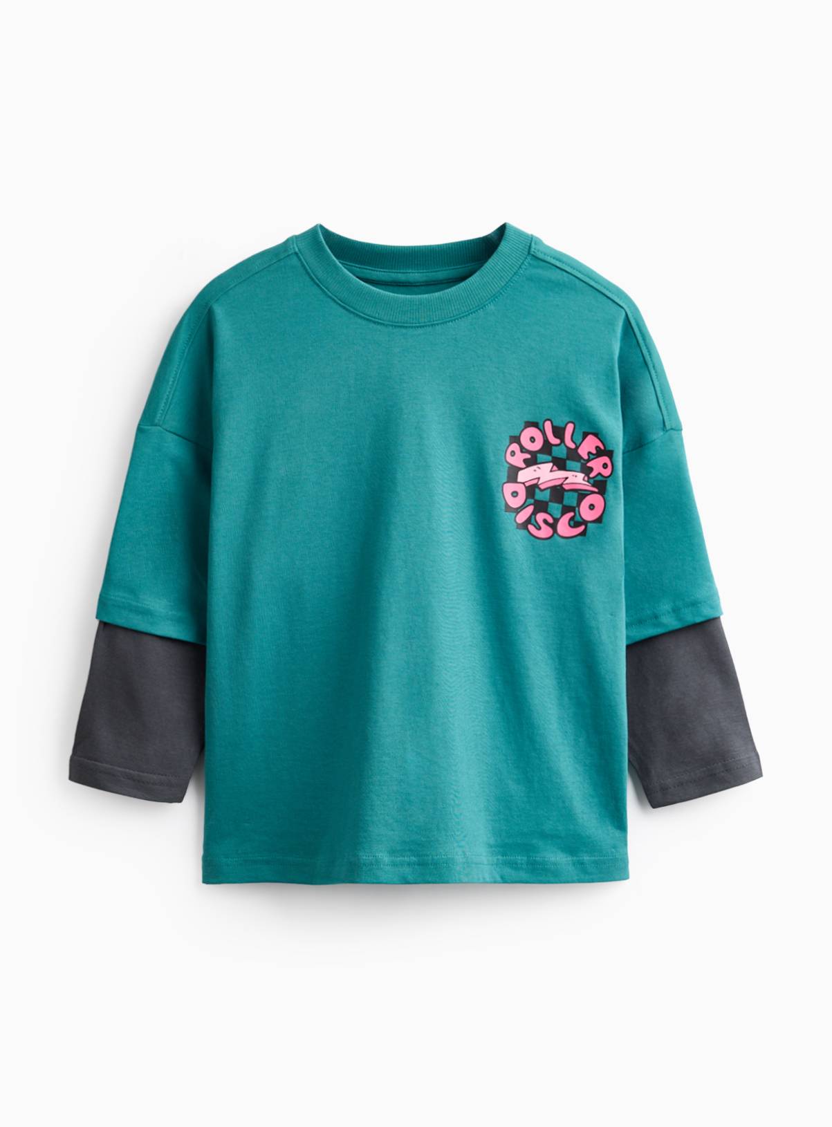 Blue Mock Sleeve Roller Disco T-Shirt 6-7 years - Image 1