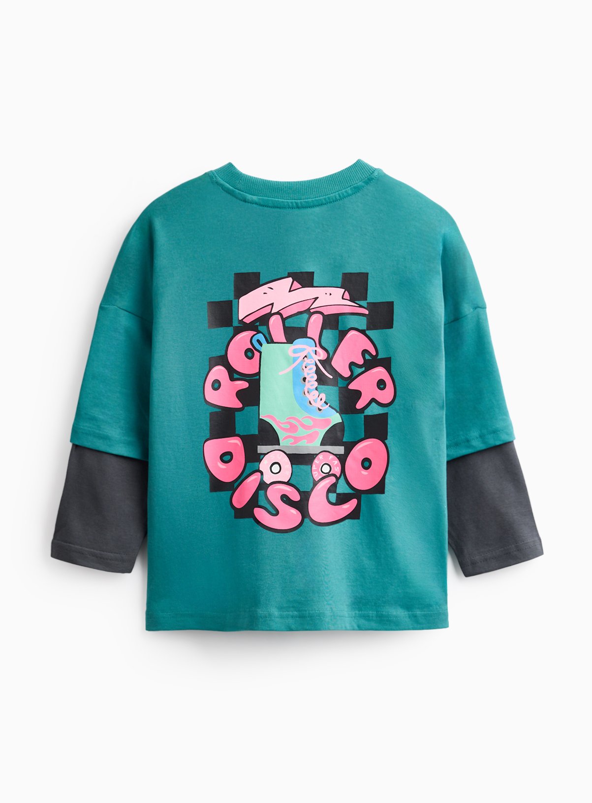Blue Mock Sleeve Roller Disco T-Shirt 6-7 years - Image 2 thumbnail