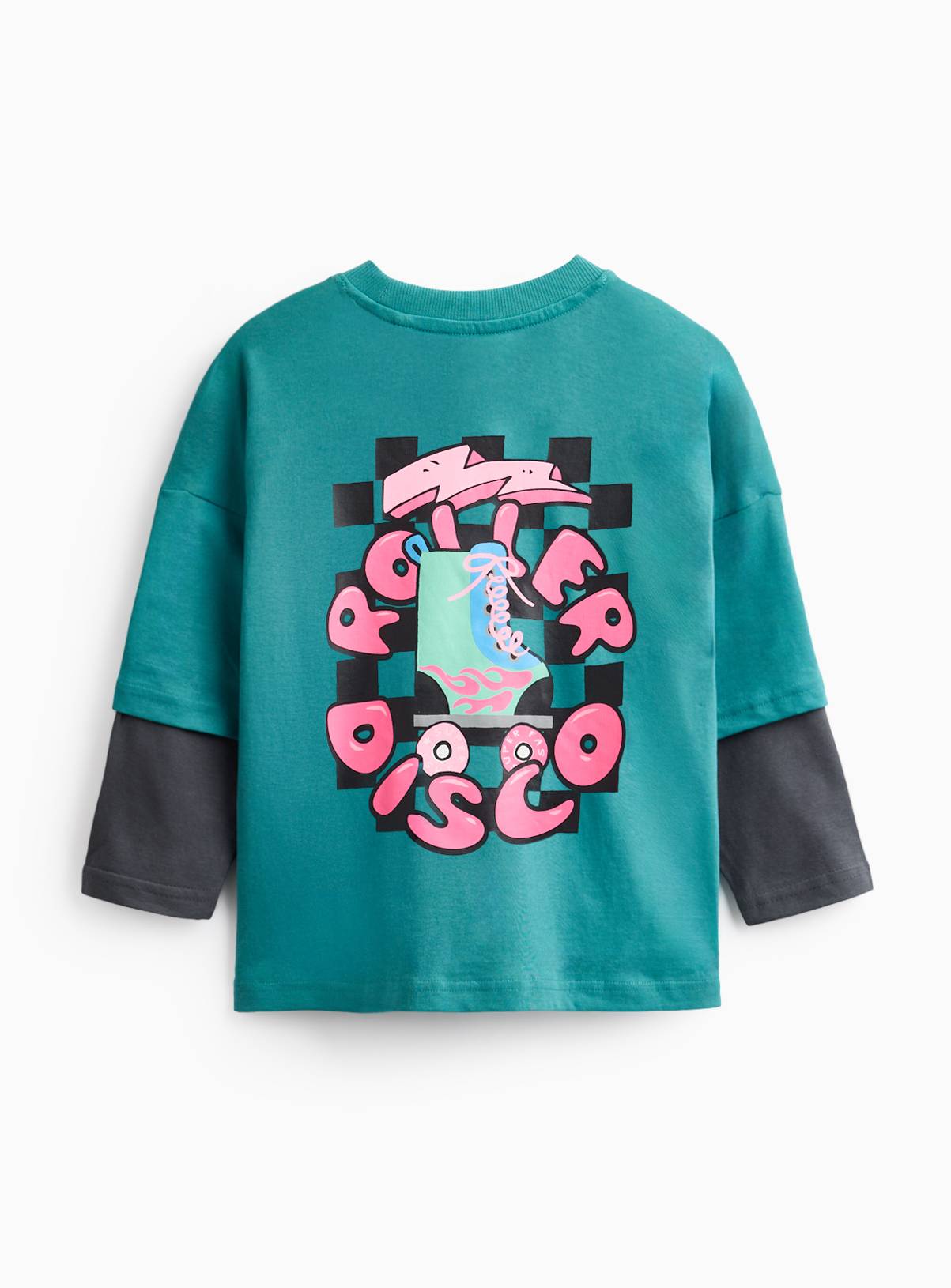 Blue Mock Sleeve Roller Disco T-Shirt 6-7 years - Image 2