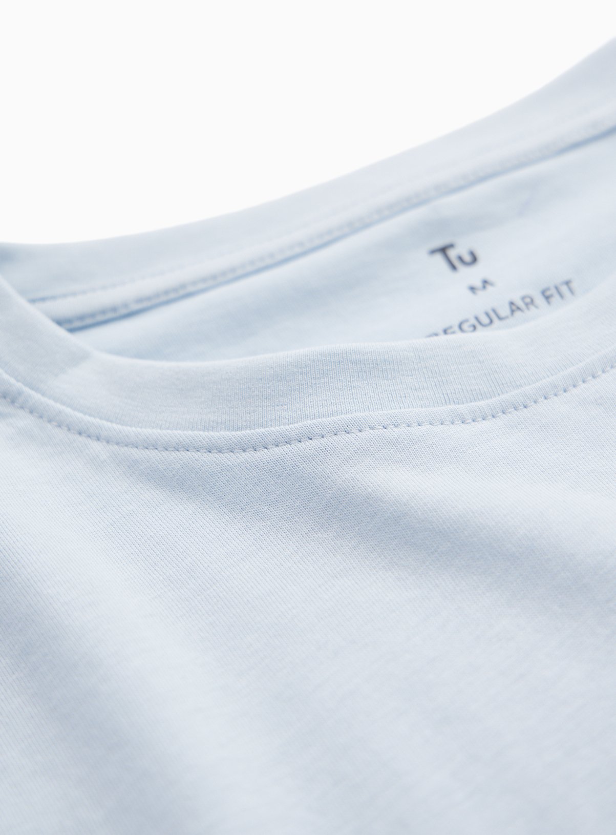 Pale Blue Regular Fit Crewneck T-Shirt L - Image 4 thumbnail