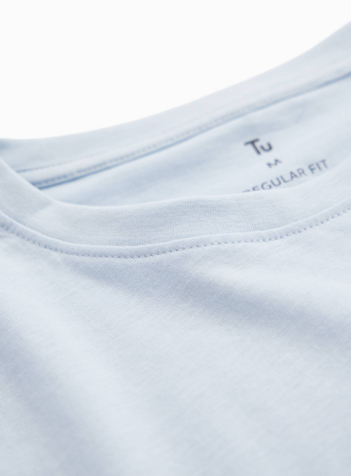 Pale Blue Regular Fit Crewneck T-Shirt L - Image 4