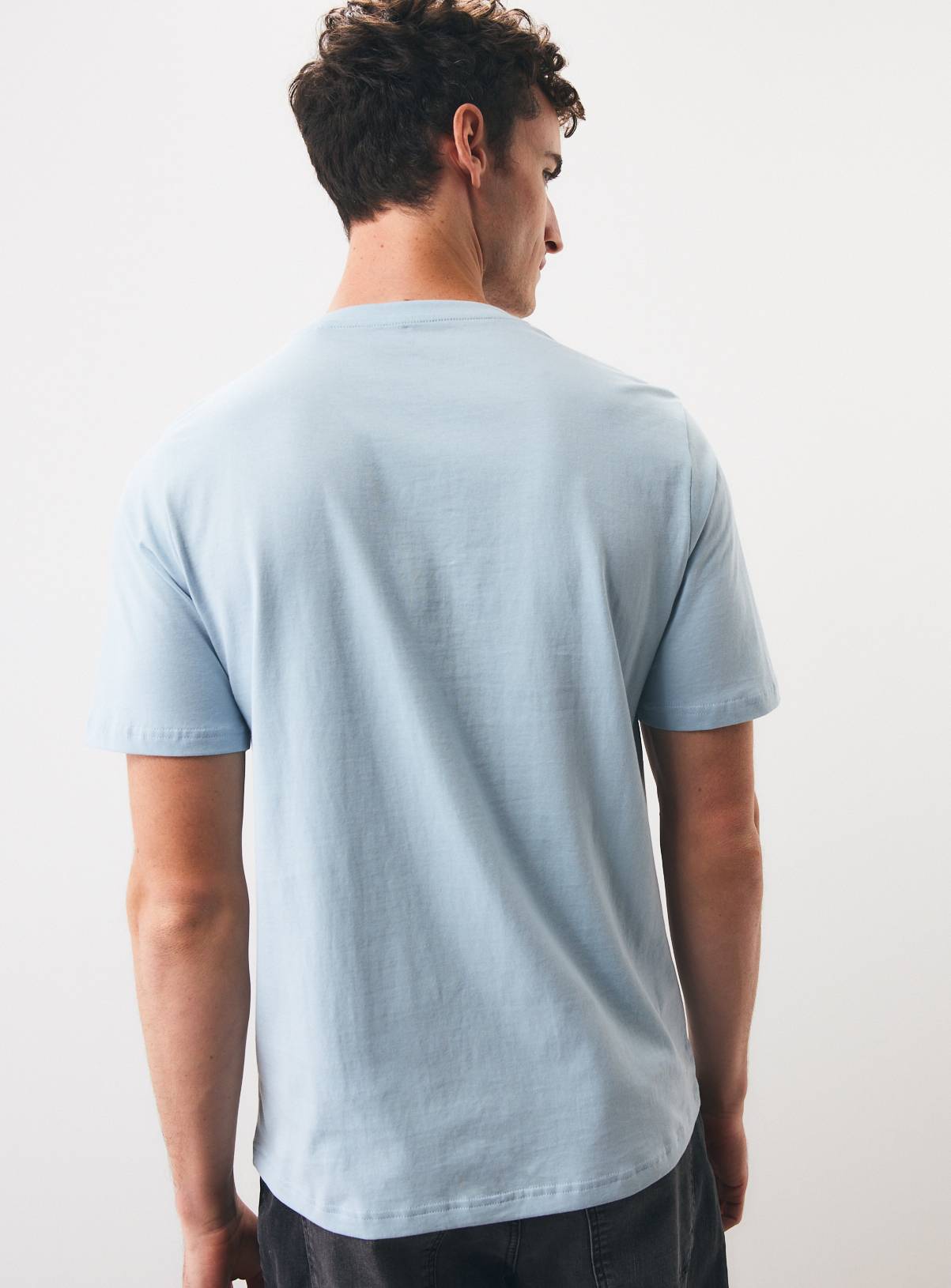 Pale Blue Regular Fit Crewneck T-Shirt L - Image 5