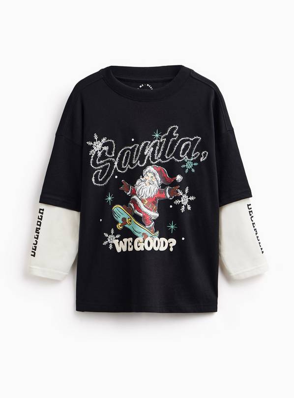 Santa We Good Mock Sleeve T-Shirt 9 years