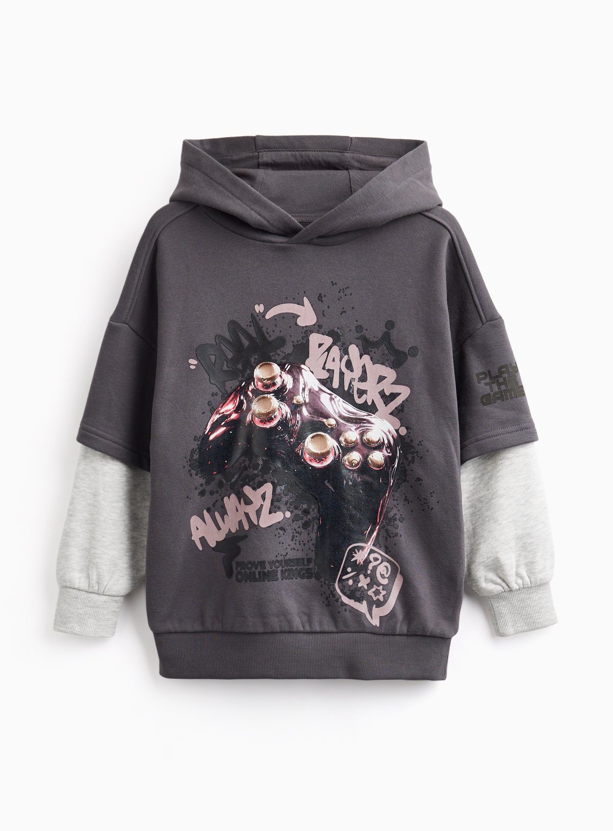 Gaming Graffiti Grey Hoodie  10 years - Image 1 thumbnail