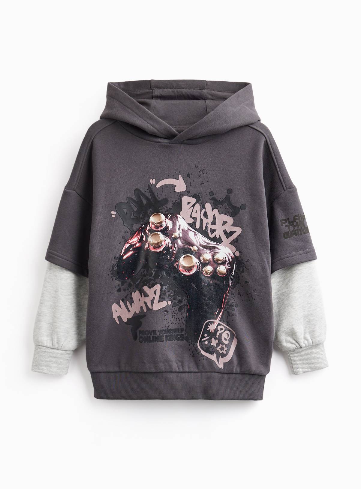 Gaming Graffiti Grey Hoodie  10 years - Image 1