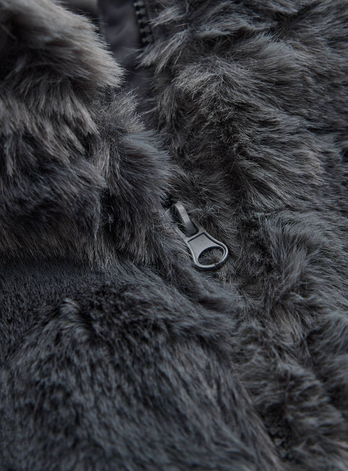 Grey Faux Fur Hooded Jacket 11-12 years - Image 2